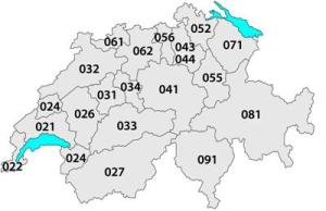 Swiss area codes